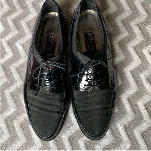 Cole Haan Gala evening Patent leather & silk shoes Sz 7 1/2